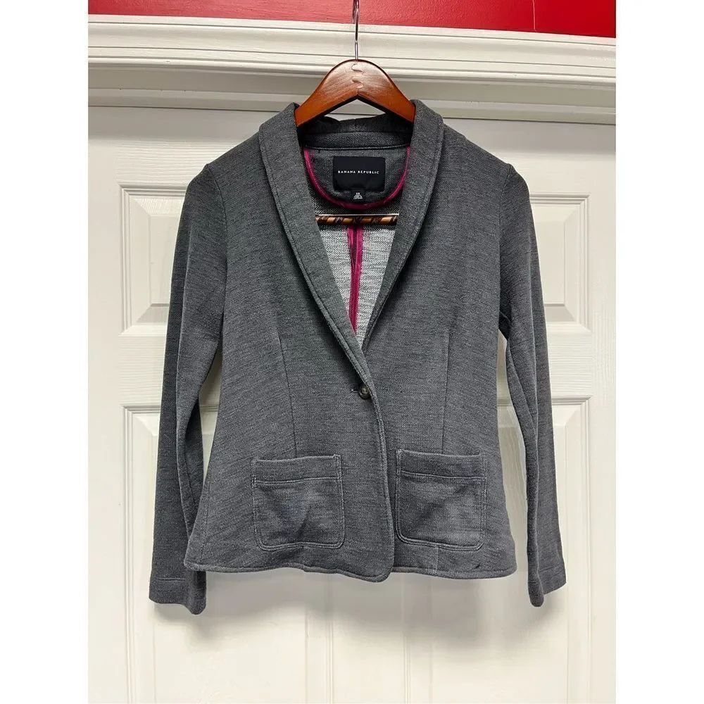 Banana Republic Gray Soft Jersey Blazer sz XS
